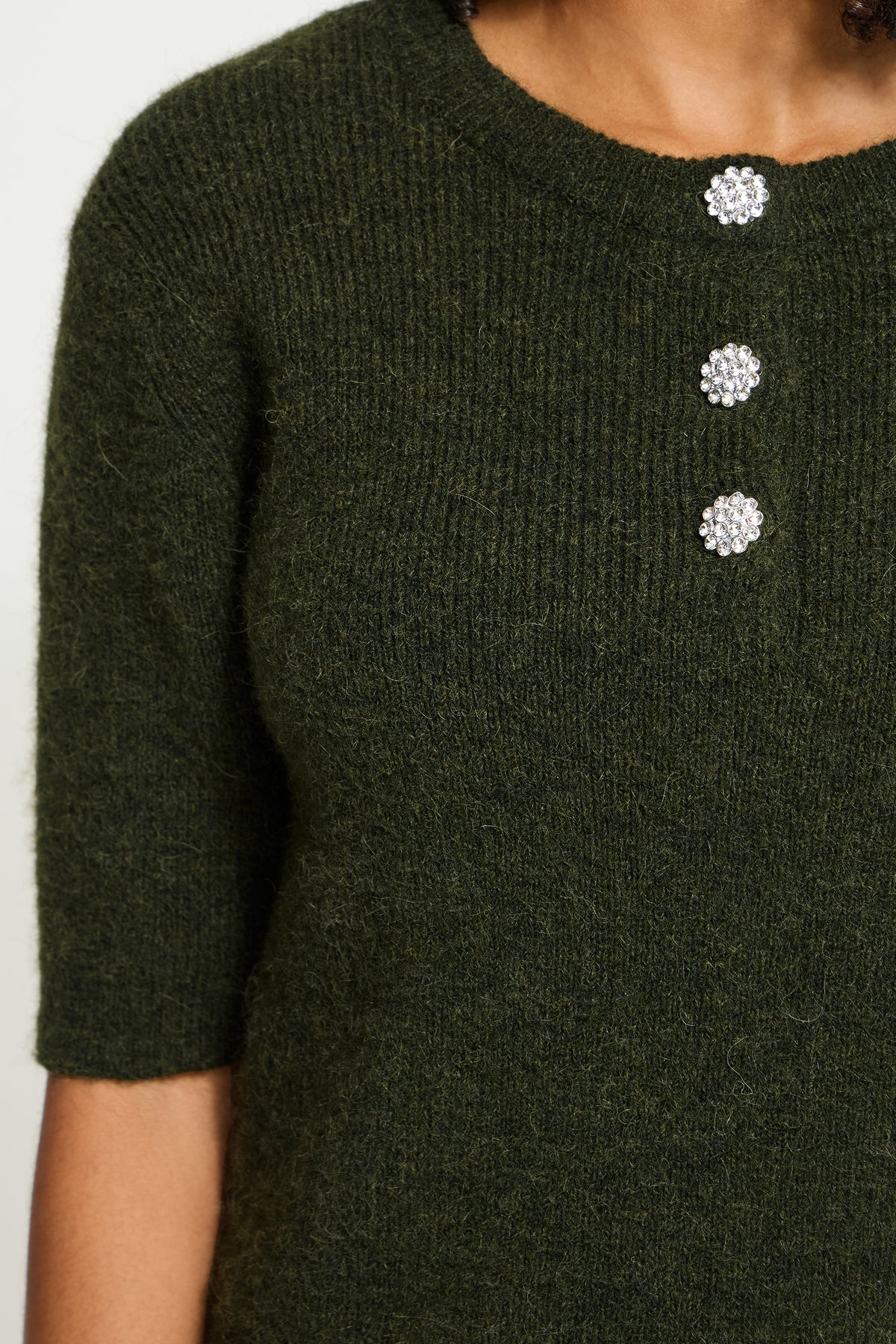 IH FANTIA Strickshirt | Forest Night Melange
