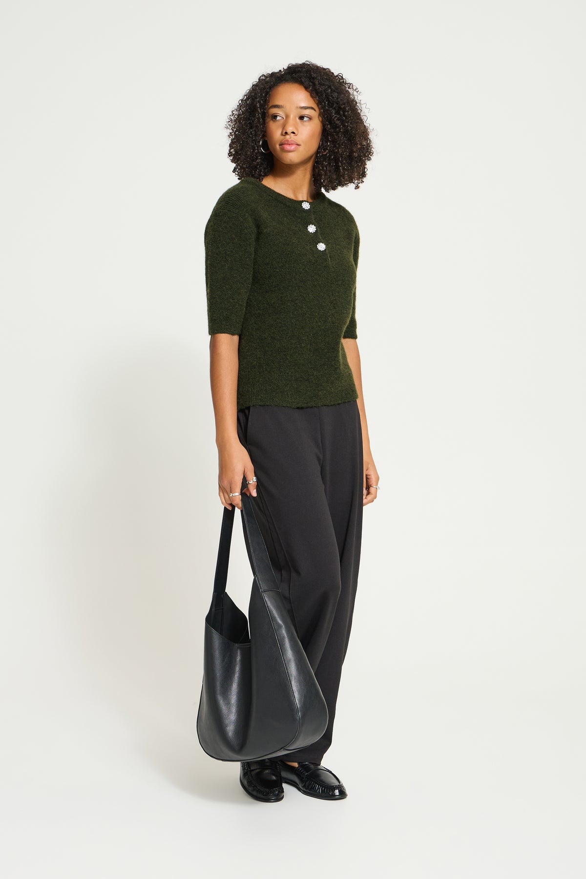 IH FANTIA Strickshirt | Forest Night Melange