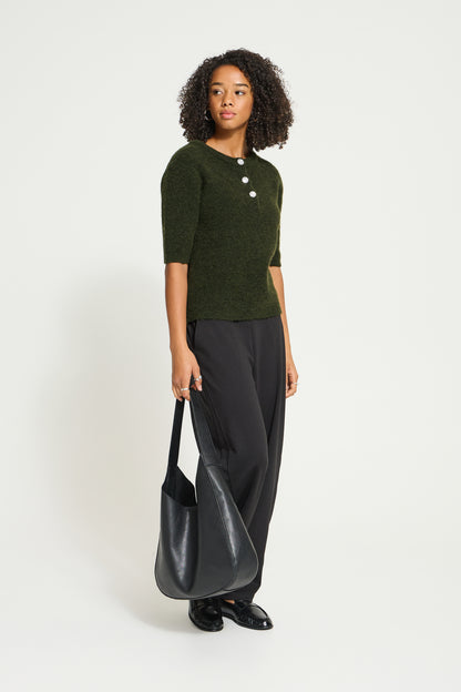 IH FANTIA Strickshirt | Forest Night Melange