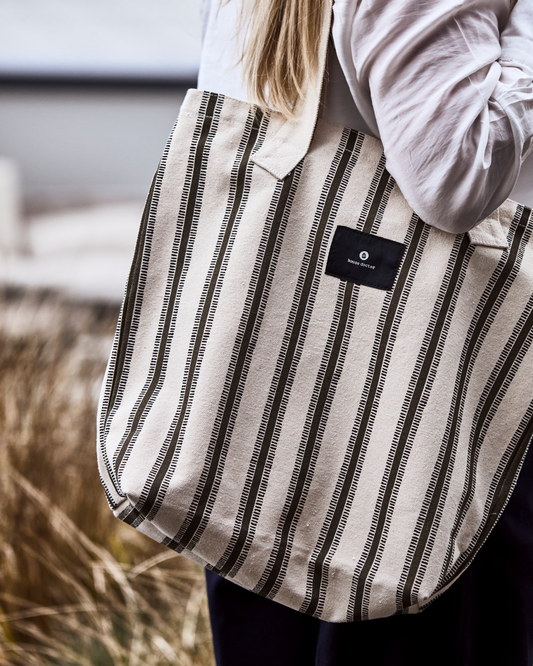 Tragetasche Canva, Off-White/Braun