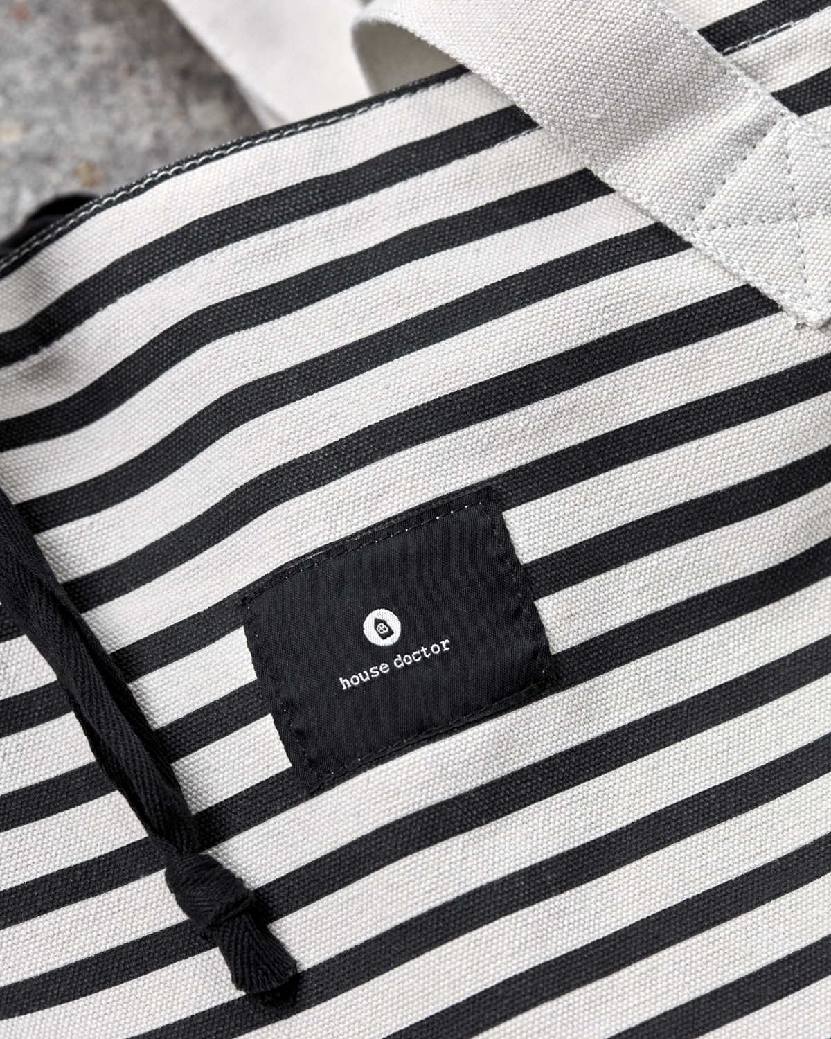 Stofftasche Schwarz/Off White