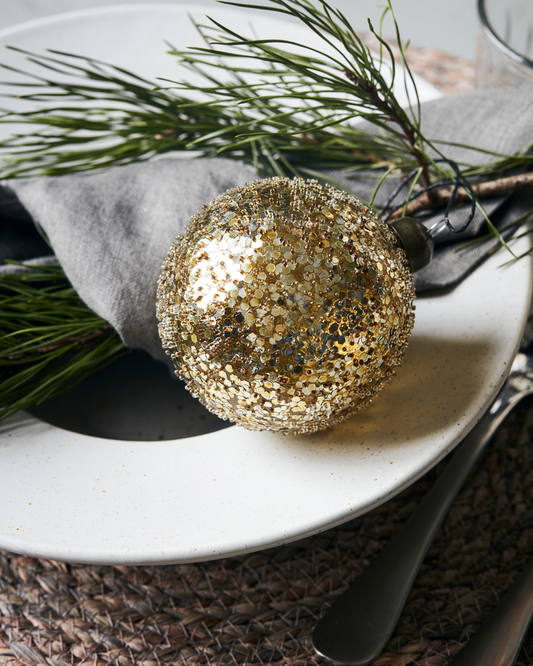 Weihnachtskugel Gold mit Textur