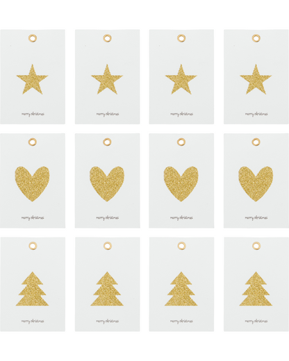 Geschenkanhänger Weiß/Gold