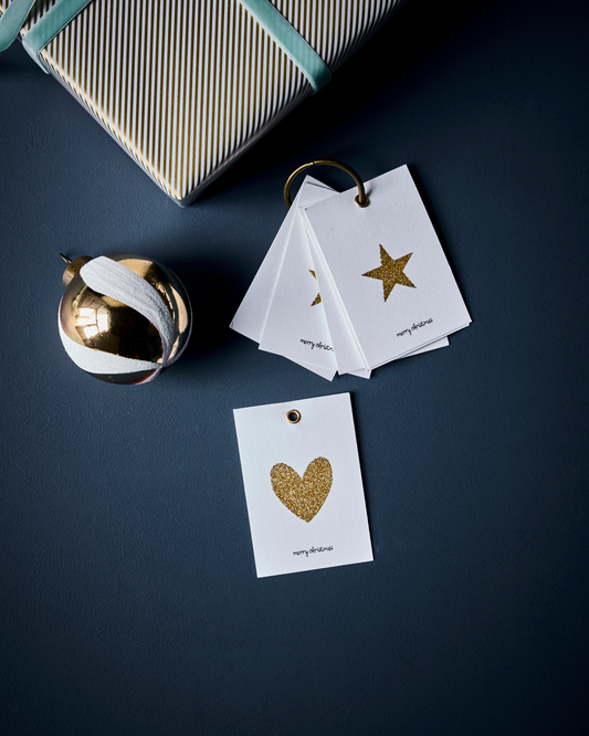 Geschenkanhänger Weiß/Gold