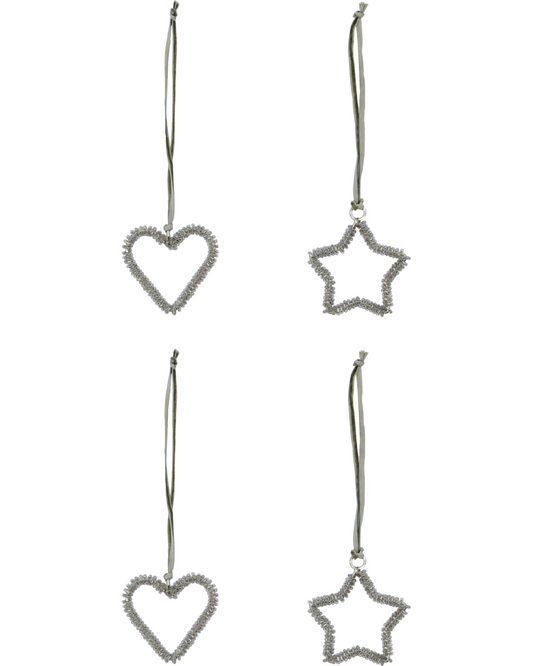 Weihnachtsschmuck Silber-Finish | 4er Set