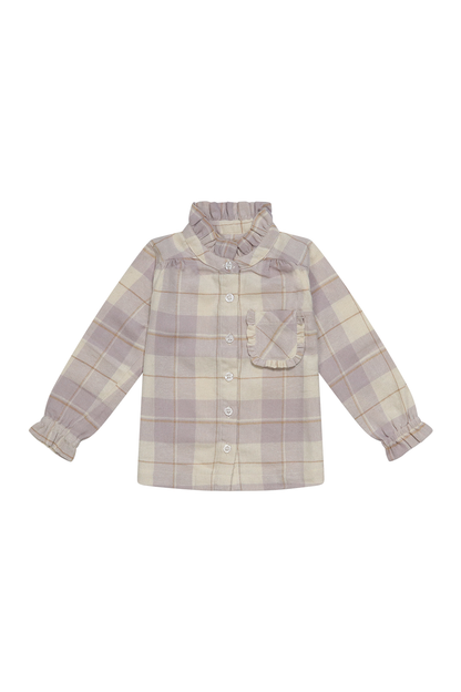 Flanellbluse 'beige & lavender' - lavender checked