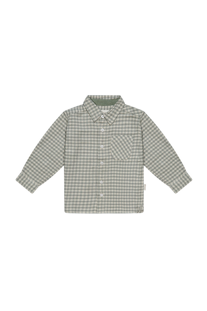 Kariertes Flanellhemd 'green' mit Brusttasche - green gingham