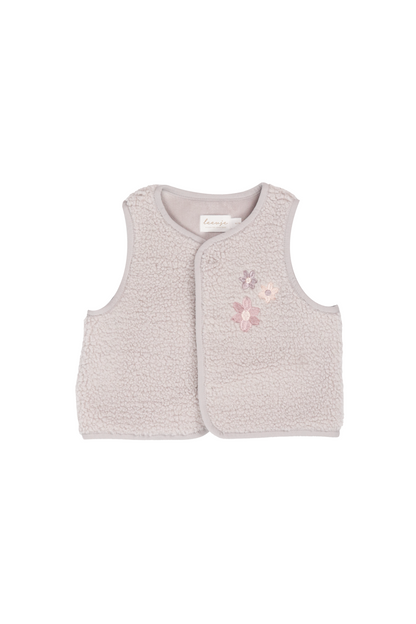 Teddy Weste 'lavender' mit Blumenstickerei - lavender