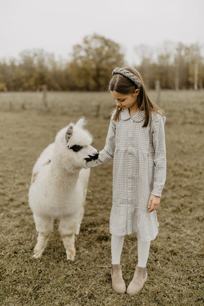 Kariertes Flanellkleid green mit Knopfleiste - green gingham