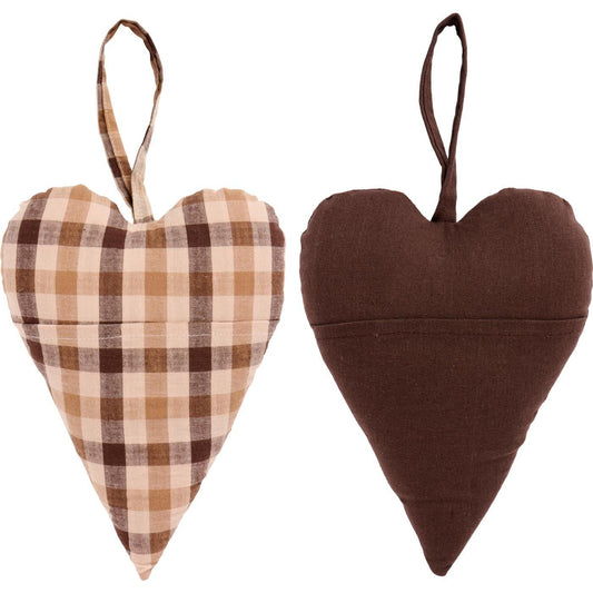 Herz mit Tasche braun/braun kariert