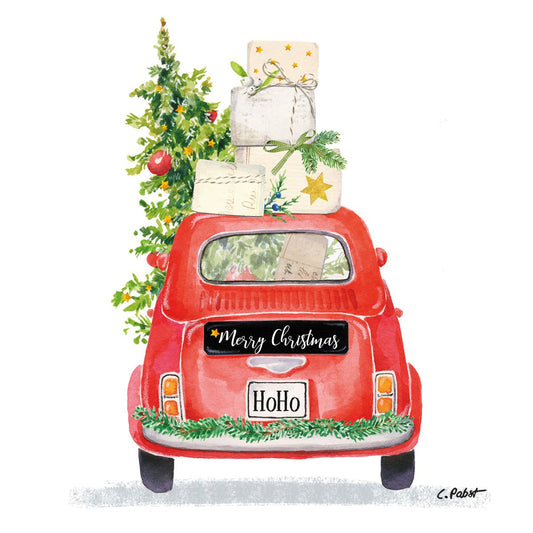 Serviette Christmas Taxi 25x25 cm