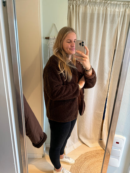 Teddy-Wendejacke chocolate