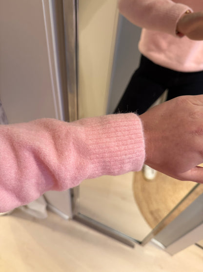 Strickpullover Rundhals rosa