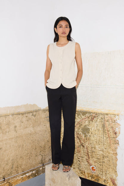 IHLINNO Leinenoberteil | natural ecru