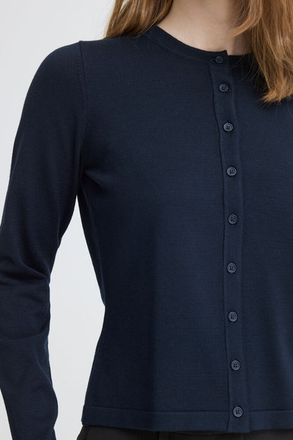 IH LULS O-NECK CARDIGAN | navy
