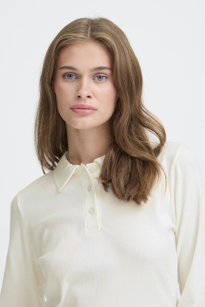 IHPACIFIC Longsleeve mit Kragen | cloud dancer