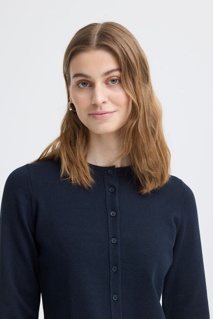 IH LULS O-NECK CARDIGAN | navy