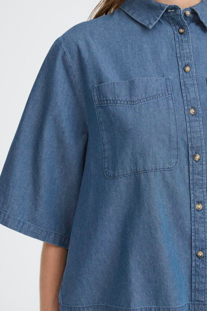 IHXAURORA Bluse | washed blue