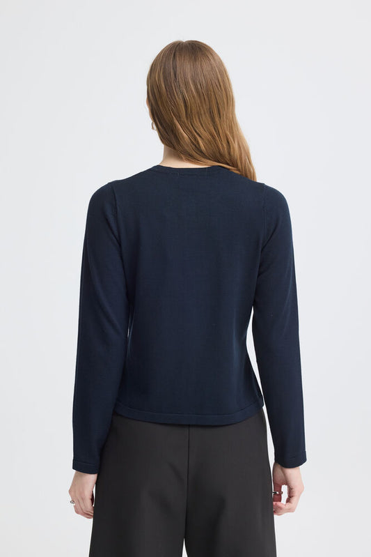 IH LULS O-NECK CARDIGAN | navy