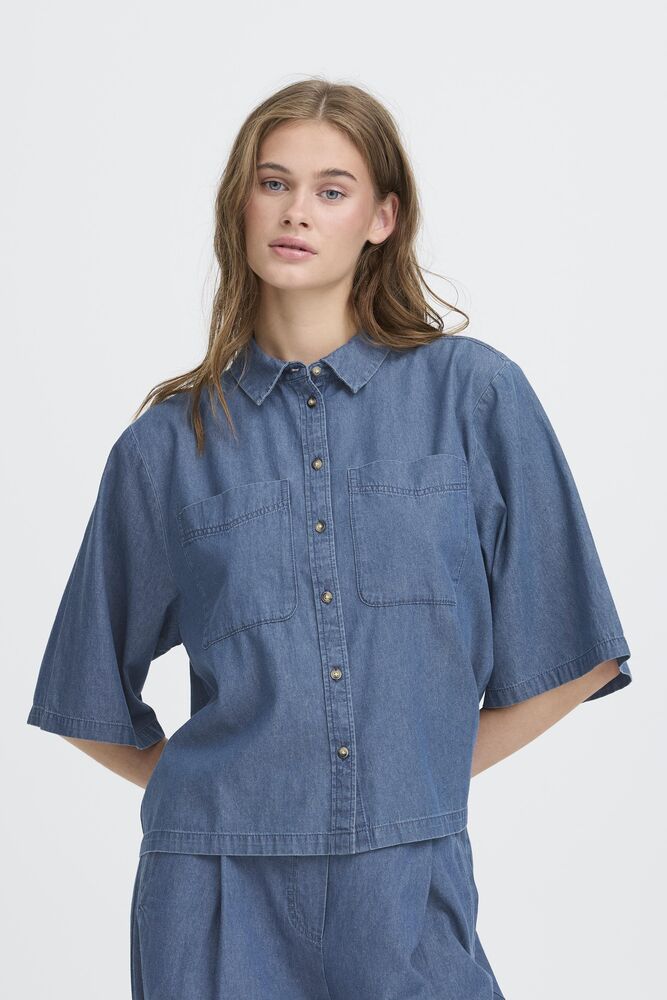 IHXAURORA Bluse | washed blue