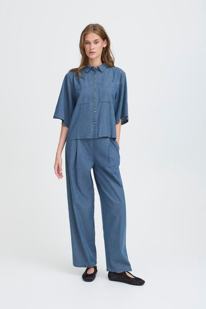 IHXAURORA Bluse | washed blue