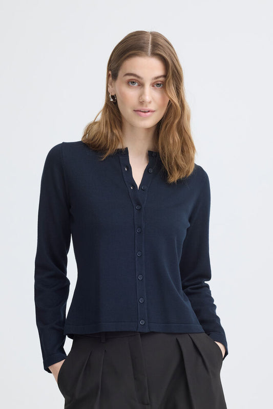 IH LULS O-NECK CARDIGAN | navy