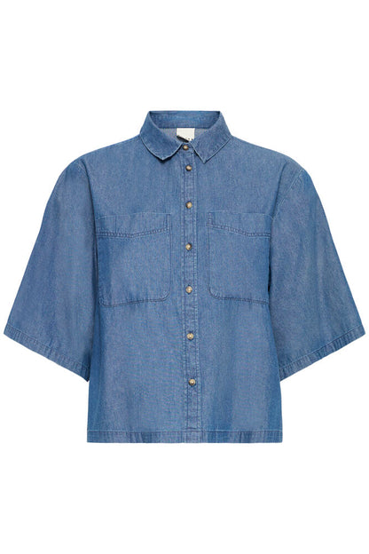 IHXAURORA Bluse | washed blue