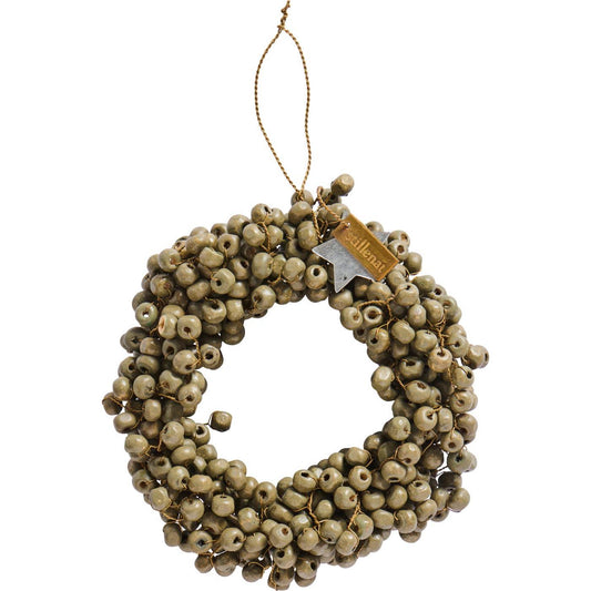 handgefertigter Kranz aus Holzperlen