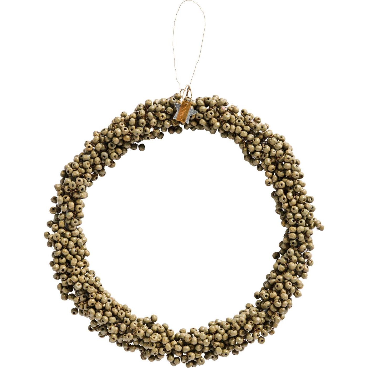 handgefertigter Kranz aus Holzperlen groß