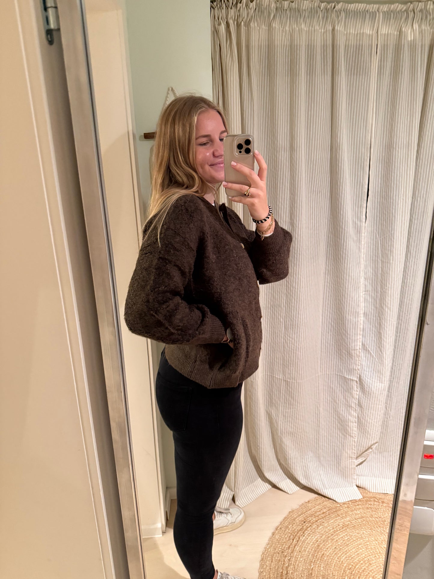 Bomber-Strickjacke chocolate