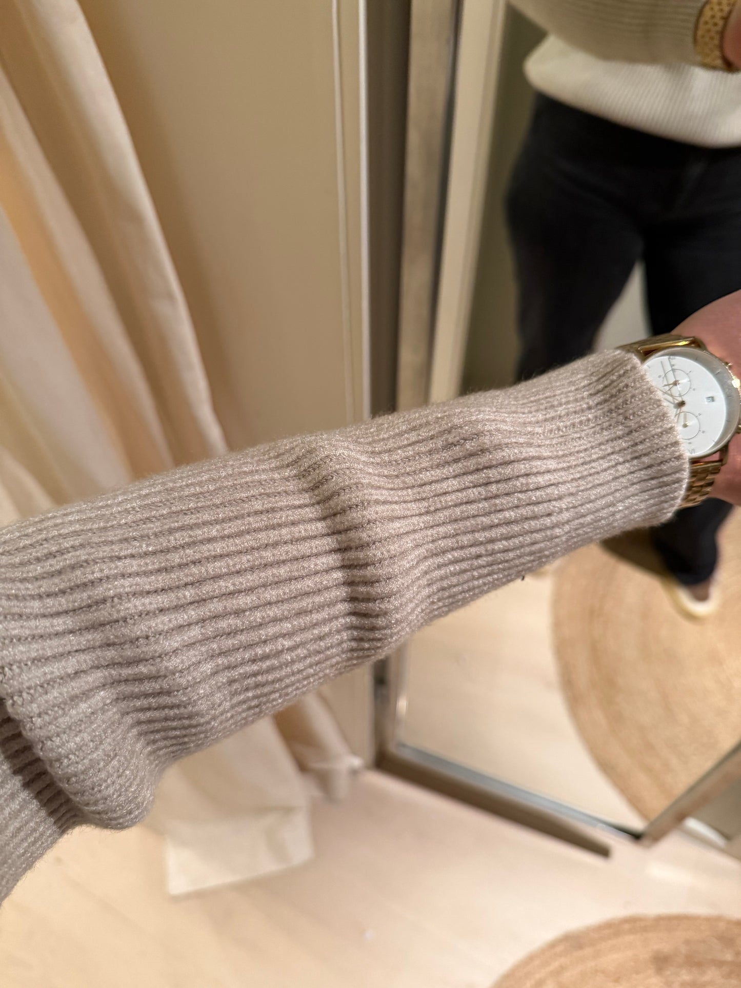 Strick-Rollkragen beige