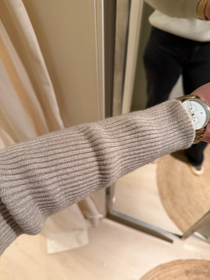 Strick-Rollkragen beige