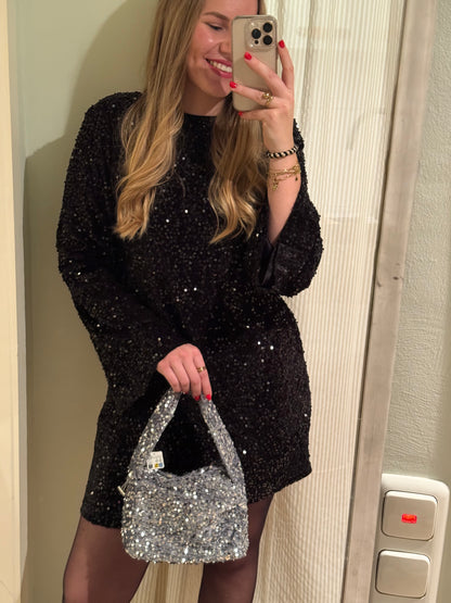 Tasche mit Pailletten | Silber