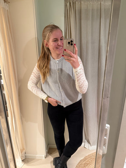 Strick-Weste hellgrau