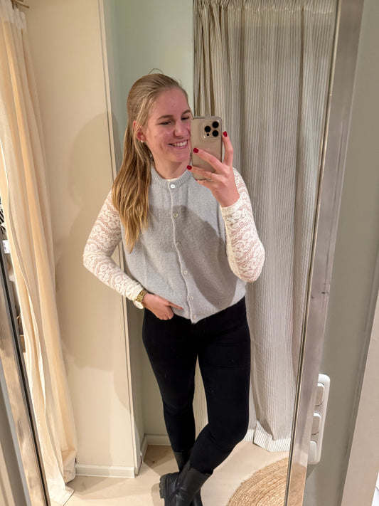 Strick-Weste hellgrau