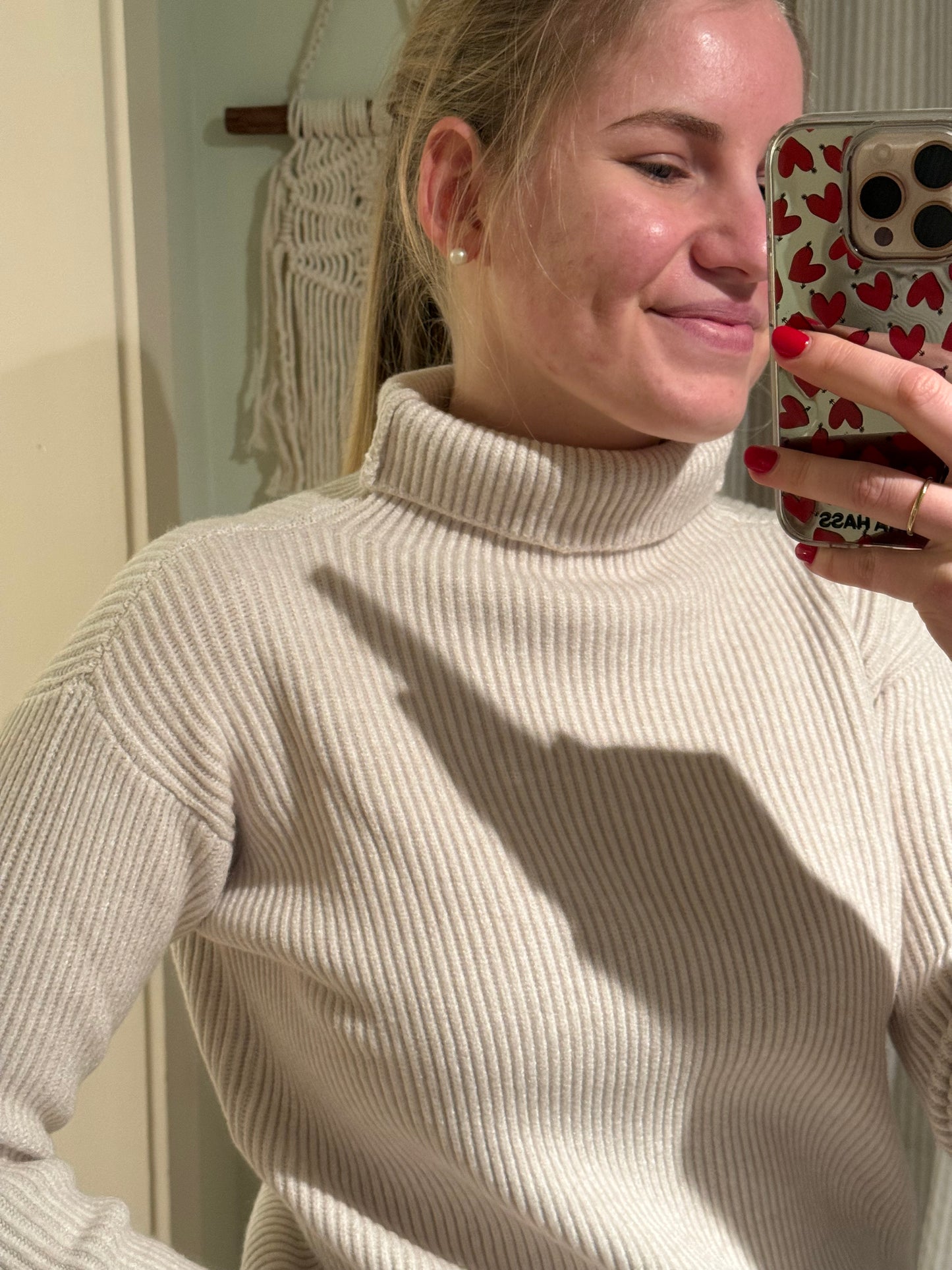 Strick-Rollkragen offwhite