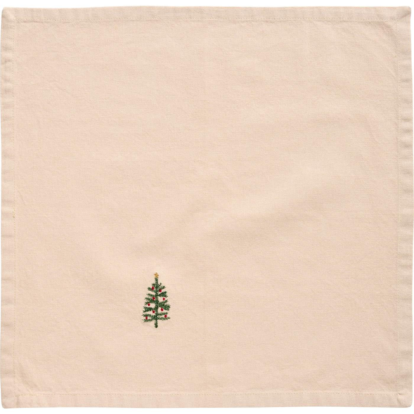 Stoffserviette mit Tannenbaum leinenfarbig