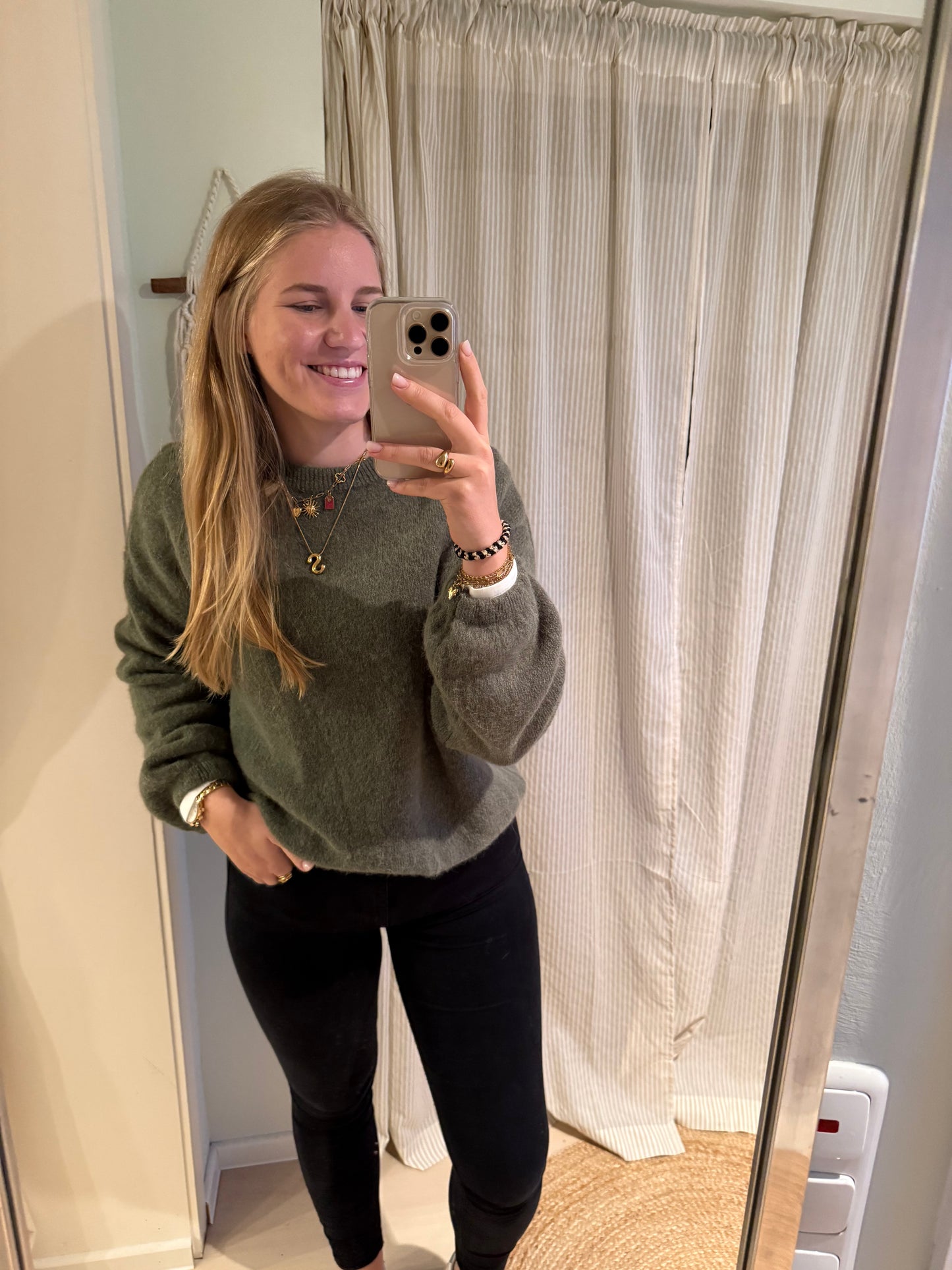 Strickpullover Rundhals khaki