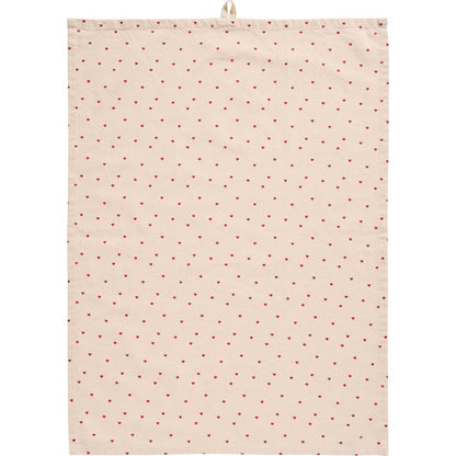 Geschirrtuch mit roten Herzen