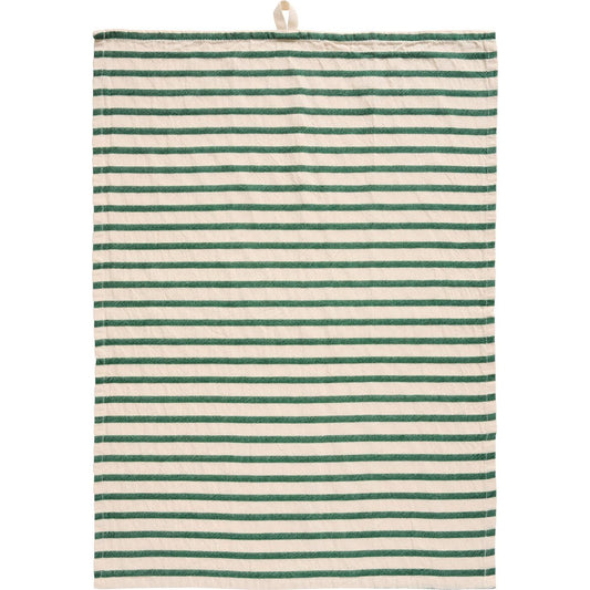 Geschirrtuch mit dunkelgrünen Querstreifen