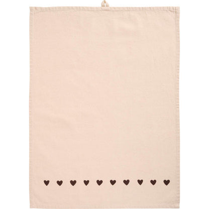 Geschirrtuch mit braunen Herzen