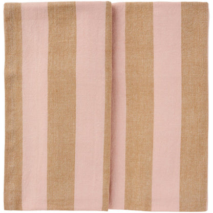 Tischdecke Linus | braun/rosa gestreift