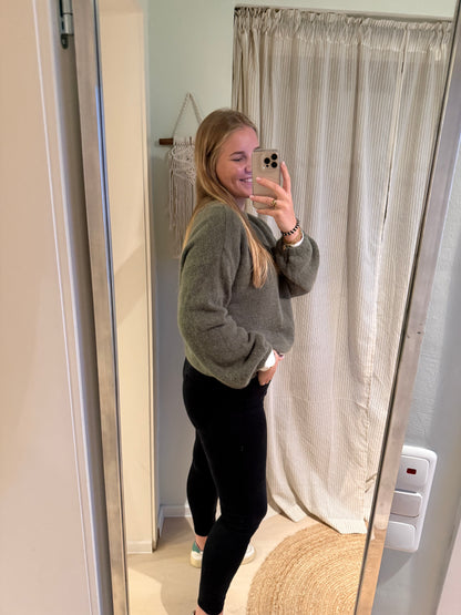 Strickpullover Rundhals khaki