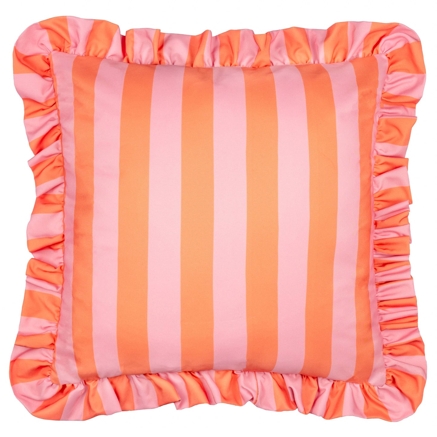 Outdoorkissen Palm Royale mit Rüschen | pink/orange