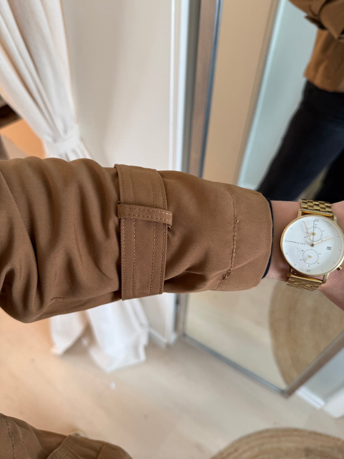 Kurze Trench Jacke beige