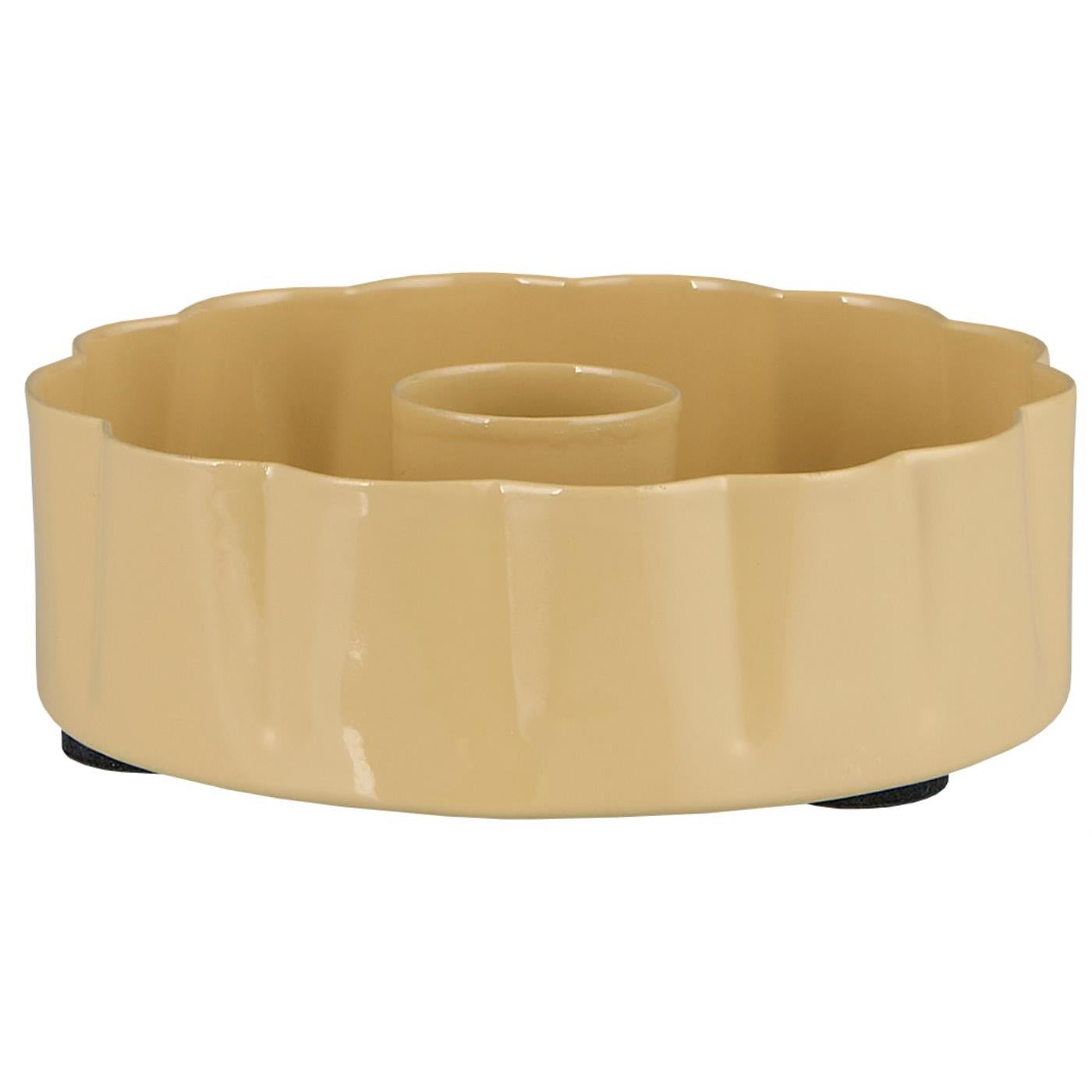 Kerzenhalter mit gewellter Kante | butter yellow