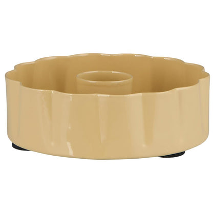 Kerzenhalter mit gewellter Kante | butter yellow