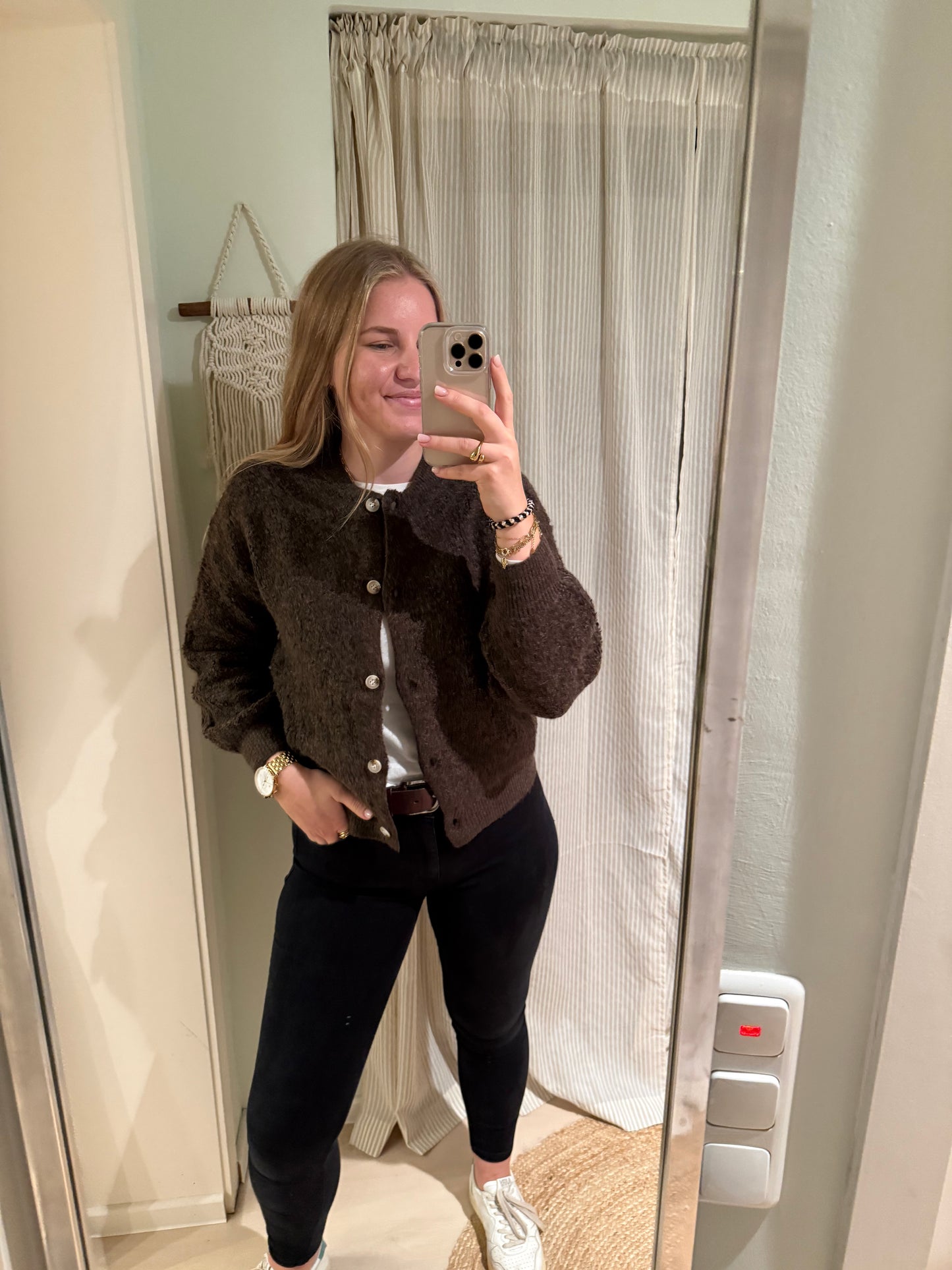 Bomber-Strickjacke chocolate