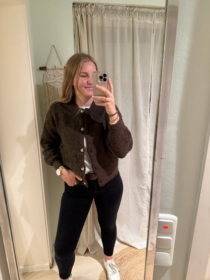 Bomber-Strickjacke chocolate