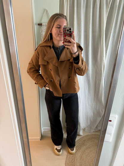Kurze Trench Jacke beige